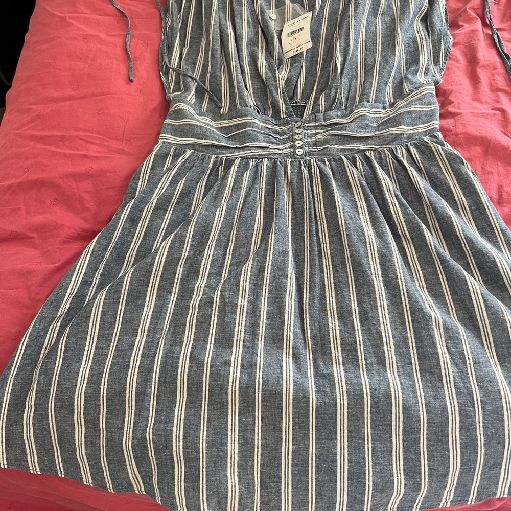 Free People Navy and White Striped romper